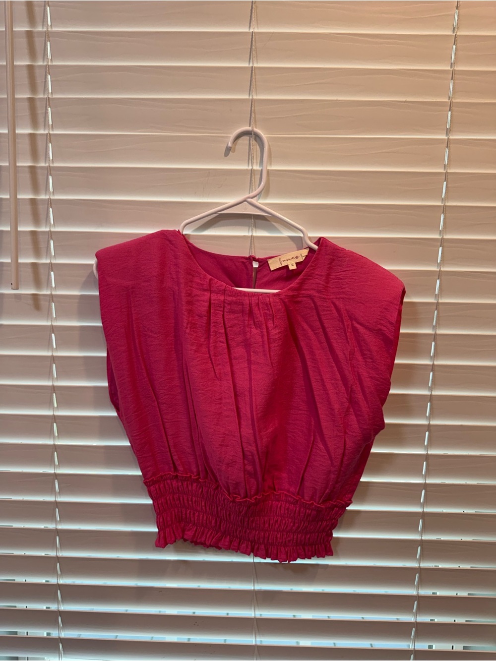 Bright Pink Women’s Smocked Waist Blouse